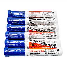 LIBERTY 利百代 907-10-bl pop 10mm 嘜克筆 藍 圓尖 , 藍色, 6支