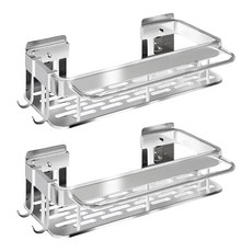 免打孔帶杆加寬瀝水置物架 30.5cm 太空銀 廚房浴室收納, 2個