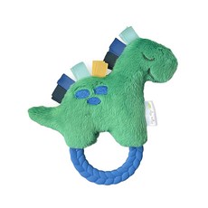 itzy ritzy 玩偶遊戲環 俏皮恐龍，附搖鈴，輕巧方便攜帶，結合矽膠拉環, 1個