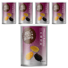 長青穀典 三色葡萄乾, 無籽葡萄乾, 口感多汁香Q，越吃越涮嘴, 易開罐設計，輕便好攜, 120g, 5罐