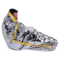 捷華 野外應急睡袋, 雙面銀色, PE膜, 戶外露營登山旅遊跑步攝影適用, 1個