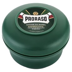 PRORASO 綠標刮鬍皂，含桉樹油和薄荷醇，超級配方, 150ml, 1罐