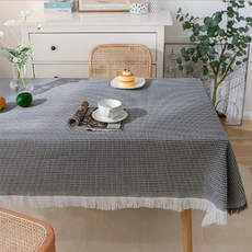 HOOM禾慕生活 編織奶茶桌布 沙發布 高密編織, 300 x 180cm, 芝麻牛奶, 1個