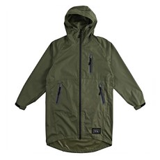KiU 空氣感雨衣 時尚防水風衣, 斗篷款式 超輕透氣, 附收納袋, 軍綠色, 前長93 x 後長103 x 胸寬120 x 袖長87cm