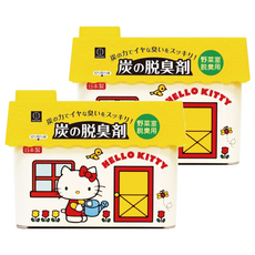 KOKUBO 小久保工業所 日本蔬菜室除臭炭, 可愛樣式設計, 有效去除臭味, 中、大型冰箱冷藏室都適用, 150g, 2個