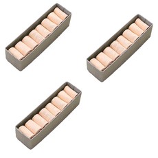 小麥購物 棉麻收納盒 C387 小(40 x 10 x 10cm) 83g, 灰色, 3個