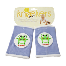 ah goo baby Kneekers 寶寶爬行護膝, 超強彈性 包覆性佳, 帶給寶寶爬行時全方位保護, 紫色 青蛙, 1組
