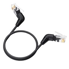 MoZuo 魔宙 Cat.6a 10Gbps極速 可旋轉彎頭電競網路線, 1m, 黑色, 1條