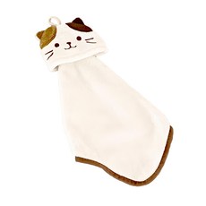 收納貓造型廚房擦手巾 40 x 21cm 三花 珊瑚絨, 2條