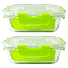 Corelle Brands 康寧餐具 Snapware Eco Clean 可拆扣玻璃保鮮盒, 380ml, 2個