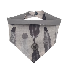 澳洲Happy Go Puppy 寵物領巾-羽毛, 100%棉麻材質 舒適親膚不敏感, L, 1件