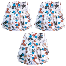 Smart Bottoms 防水尿布兜, 100%PUL防水層聚酯, 成長型 (4.5-16公斤), Fido, 3件