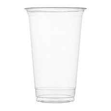 Tamsaa 透明PET冷飲杯 附平杯蓋, 100個, 470ml, 1個