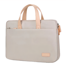 Mass 生活好物 單肩手提筆電收納包 15/15.4/15.6吋 防潑水大容量防摔, 粉米色, 1個