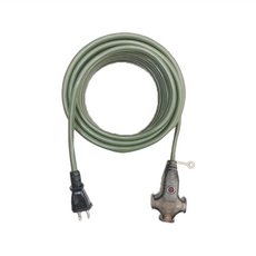 D-POWER 動力延長線 2P三插座附燈 軍綠色, 15m, 1個