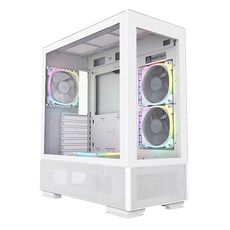 MONTECH 君主 SKY TWO 白色電腦機殼, 預裝4顆 ARGB PWM風扇, 支援ATX/Micro-ATX/Mini-ITX, 1個