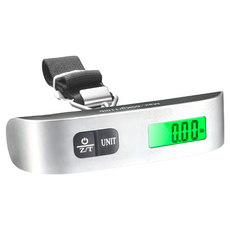 手提行李秤 Set 2入, 最大50kg/110lb, 10g/0.02lb Graduation, 銀色 + 黑色, 1組