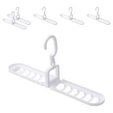 360度旋轉12孔魔術折疊衣架 出差、旅行、露營都好用 ABS材質, 白色, 6個