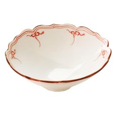 美濃燒 赤繪結高台中付 陶瓷 日本製造 12cm寬 4.8cm高 200mL容量, 橘邊 + 白色, 1個
