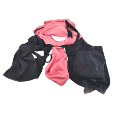 Summer love 夏之戀 大女4件式 泳裝組 (上衣+短版上衣+三角泳褲+泳帽), 黑色 + 粉色