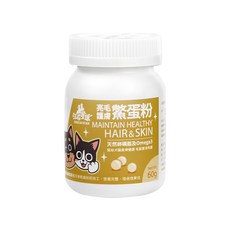 DOG CAT STAR 汪喵星球 亮毛護膚鱉蛋粉, 維持毛髮濃密亮麗, 添加初乳、維生素E、膠原蛋白, 亮毛護膚, 60g, 1罐