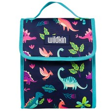 Wildkin 55系列 直立式餐袋，時尚便利功能，可當便當袋、保冷袋、母乳保冷袋、野餐保溫袋, 25.5 x 21.5 x 12.5cm, 1個, 博妮塔龍