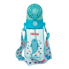 NUBY 風扇涼涼晶透杯, 藍色, 560ml, 1個