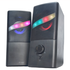 atake 桌上型多媒體立體音效喇叭, S16, 動態RGB燈效, 全頻揚聲器, 高保真音質, 旋轉控制音量, 耳機插孔