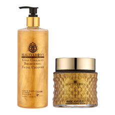 AUS LIFE 澳思萊 黃金胜肽膠原亮白潔膚露 520ml +黃金胜肽膠原嫩白面膜 120ml, 1組