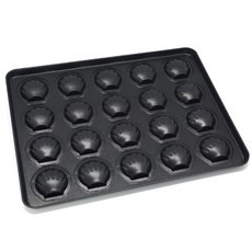 BENICE 20格胖瑪德蓮烤盤 迷你貝殼 冷軋鋼板 耐熱100°C, 34 x 26 x 2cm, 1個