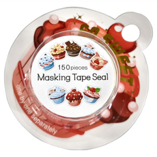 德德小品集 馬卡龍系列紙膠帶 150枚入, 杯子蛋糕, 1個