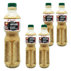 味榮 日式焙煎胡麻沙拉醬, 生機飲食最佳拍檔，無添加人工色素、零膽固醇、零反式脂肪酸, 600ml, 5瓶