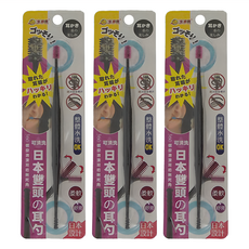 Lofor 樂活生活家 日式雙頭耳勺 柔軟 舒適 可清洗 日本設計, 1支, 3組