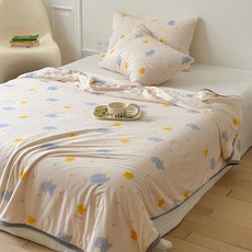 Betrise 貝翠絲 慵懶軟Q針織綿抗菌大豆纖維空調四季被/涼被, 大象旺旺