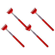 伸縮不求人 抓癢耙子, 紅色, 4支