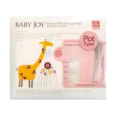 BABY JOY 站立量杯型感溫抗菌母乳儲存袋200ml 30入, 1盒