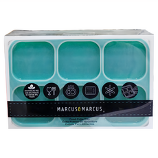 MARCUS&MARCUS 造型矽膠副食品分裝保存盒 6格, 不含塑膠劑 A 不含PVC, 耐熱溫度-20度~220度, 60ml, 綠色, 1個