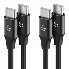 SINJIMORU C to C PD 60W 高速充電線 2入, 1m, 黑色, 2條