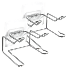 FANCY LIFE 不鏽鋼吹風機架, 原色, 2個 - 免釘免鑽, 浴室收納