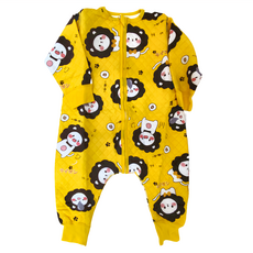 愛北鼻 兒童款秋冬全棉質無痕三保暖防踢被, 80碼(75~85cm), 黃色