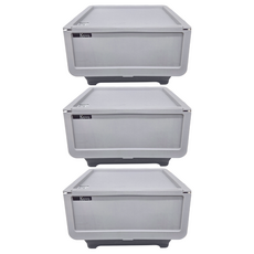 KEYWAY 聯府 Hello前開式整理箱 38L HA380-2, 灰色, 3個