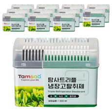 Tamsaa 冰箱除臭劑 木炭綠茶除臭凝膠三重除臭 可用90天, 300ml, 12個