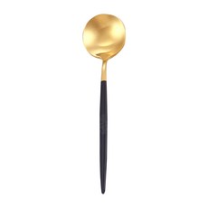 P&P304不銹鋼餐具主餐勺 22.5 x 1.5cm, 黑金色, 1個