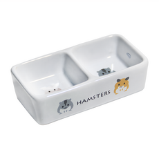 MARUKAN 陶瓷 MK-ES-19 倉鼠雙碗食盆, 1入