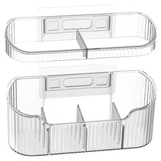 AHOYE 免打孔 1組 透明色 壁掛式雨傘架 多格分區收納, 寬59cm以下