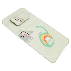 Bebehome 居家生活 兒童冰絲涼蓆/涼感墊 附枕頭 + 提袋, 冰絲竹纖, 彩虹恐龍