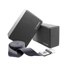 Tumaz 月熊 EVA瑜珈磚 + 繩組 22.5 x 14.5 x 7.5cm, 瑜珈磚22.5 x 14.5 x 7.5cm + 瑜珈繩305cm, 百搭灰, 1組