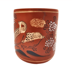 美濃燒 紅泥雙喜鵲茶杯, 陶瓷, 適用溫度 -30°C~100°C, 日本製造, XL13056-3, 1個