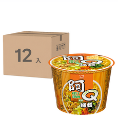 統一 阿Q桶麵 雞汁排骨風味麵 107g, 12入