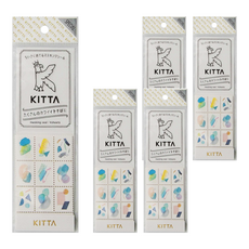 KING JIM 隨身攜帶和紙膠帶 郵票貼紙 KITP006, 四張貼紙, 幾何, 5個